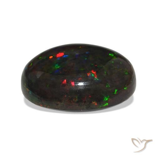 Opala negra Multicolorido Natural 13.53ct, oval, Opaco