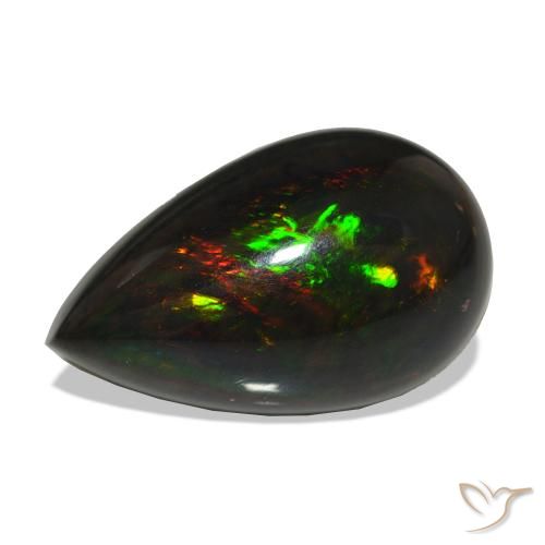 Opala negra Multicolorido Natural 12.50ct, Formato de pêra, Opaco