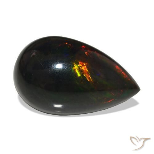 Opala negra Multicolorido Natural 12.50ct, Formato de pêra, Opaco