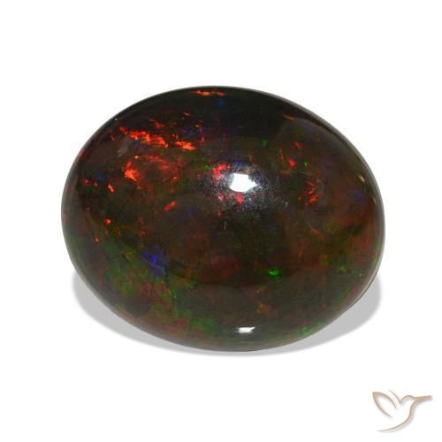 Opala negra Multicolorido Natural 10.15ct, oval, Opaco