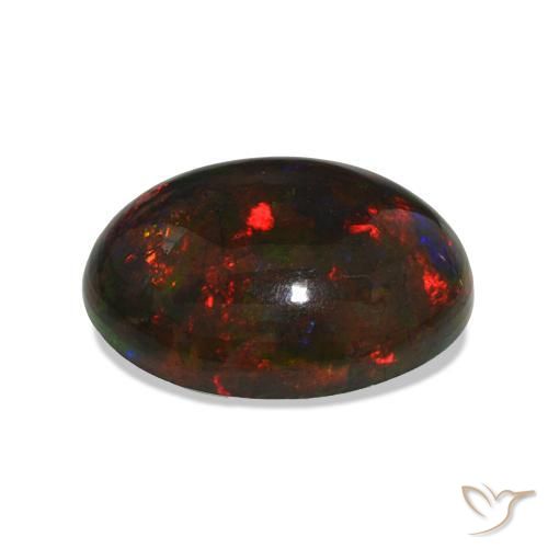 Opala negra Multicolorido Natural 10.15ct, oval, Opaco