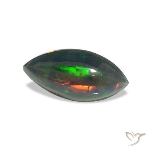 Opala negra multicolorido natural 0,64ct, marquise, translúcido