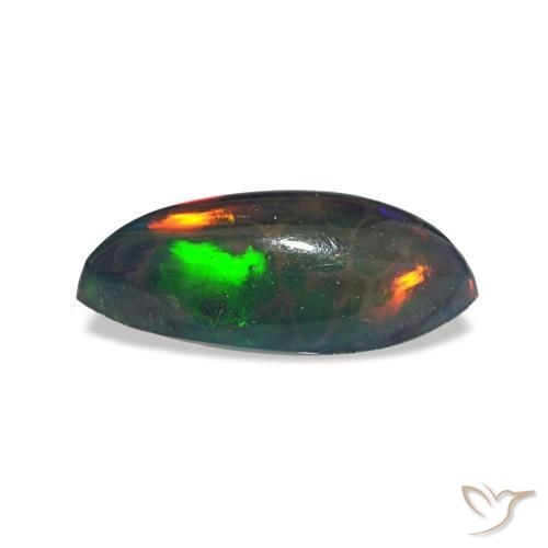 Opala negra multicolorido natural 0,64ct, marquise, translúcido
