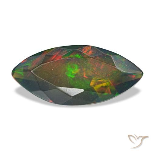 1.00ct multicolorido opala negra, marquise, translúcido
