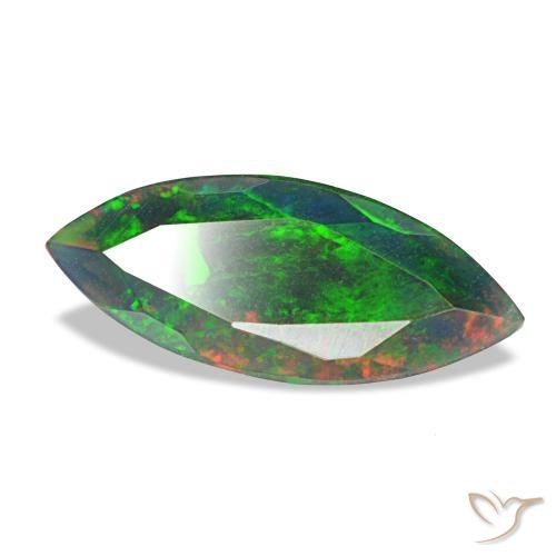 Opala negra multicolorido natural 1,50ct, marquise, opaco