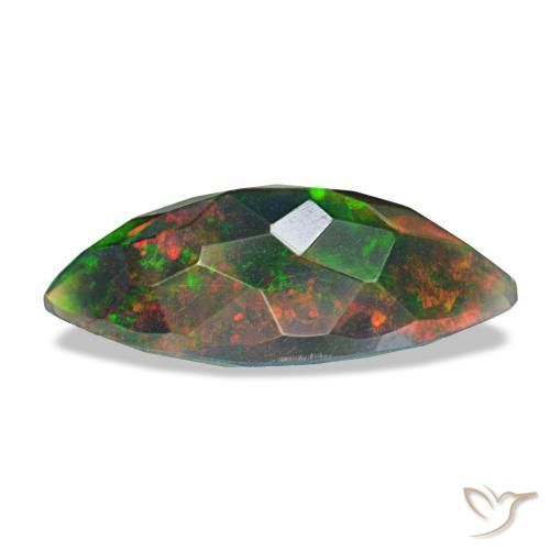 Opala negra multicolorido natural 1,50ct, marquise, opaco