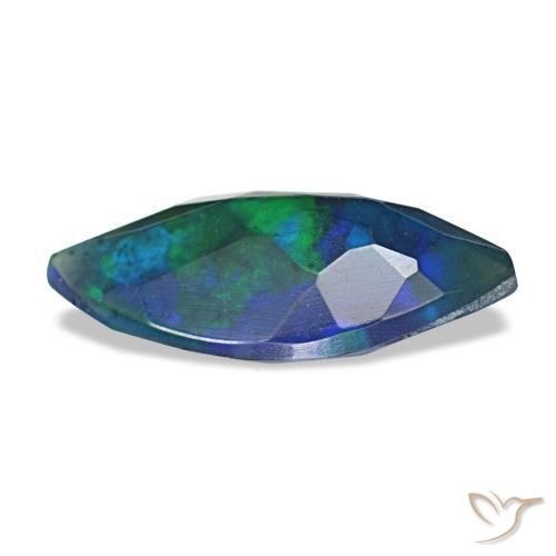 Opala negra multicolorido natural 0,96ct, marquise, opaco
