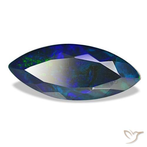 Opala negra multicolorido natural 3,65ct, marquise, translúcido
