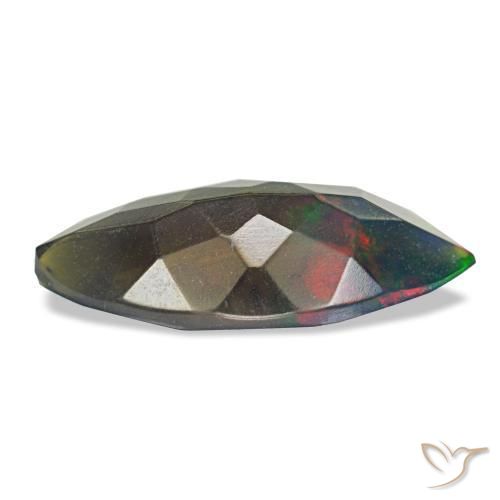 Opala negra multicolorido natural 1,29ct, marquise, translúcido