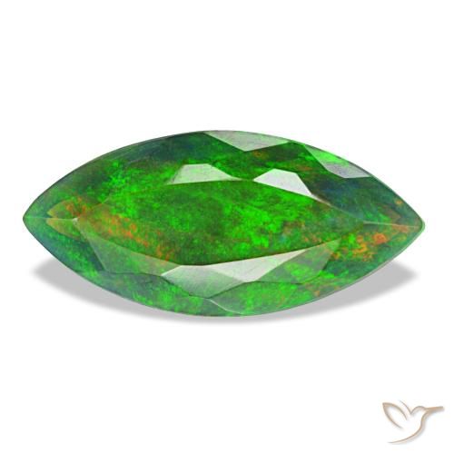 Opala negra multicolorido natural 2,08ct, marquise, opaco