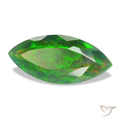 Opala negra multicolorido natural 2,08ct, marquise, opaco