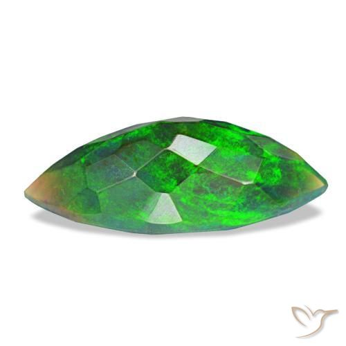 Opala negra multicolorido natural 2,08ct, marquise, opaco
