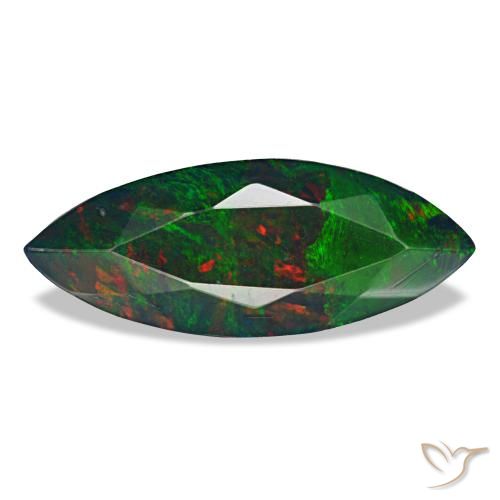 Opala negra multicolorido natural 1,40ct, marquise, opaco