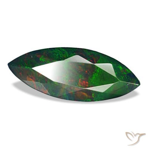 Opala negra multicolorido natural 1,40ct, marquise, opaco