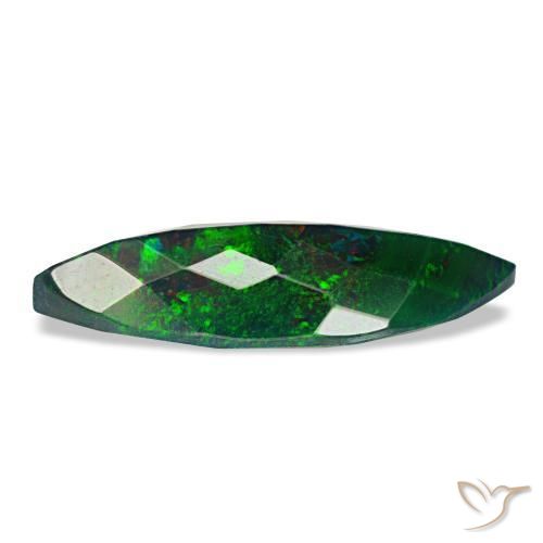Opala negra multicolorido natural 1,40ct, marquise, opaco