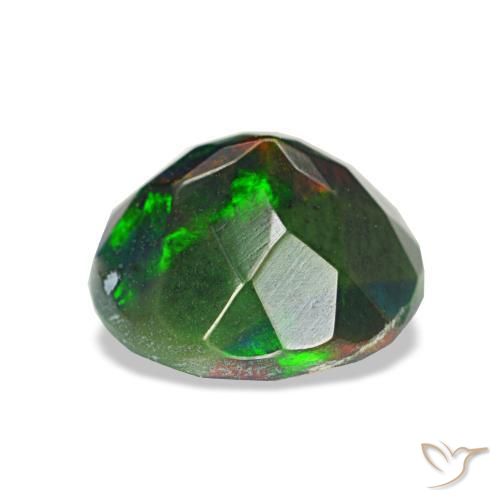 Opala negra multicolorido natural 1,13ct, corte redondo, opaco