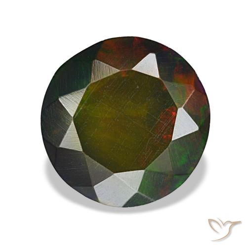 1.69ct multicolorido opala negra, redondo, opaco