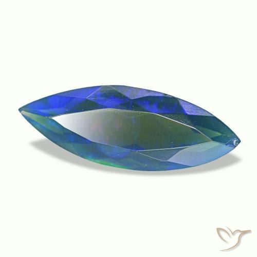 Opala negra multicolorido natural 1,12ct, marquise, translúcido