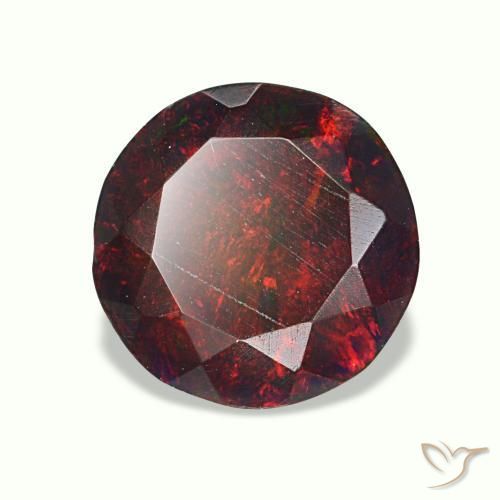 Opala negra multicolorido natural 1,33ct, corte redondo, opaco