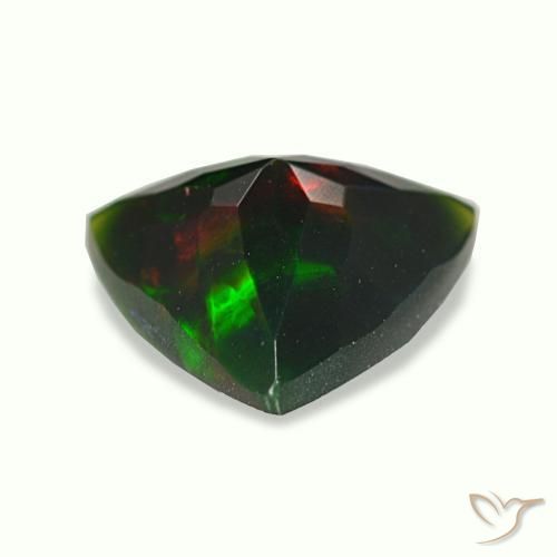 Opala negra multicolorido natural 1,19ct, trillion, opaco