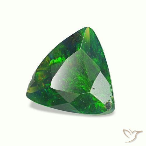 Opala negra multicolorido natural 0,42ct, trillion, opaco