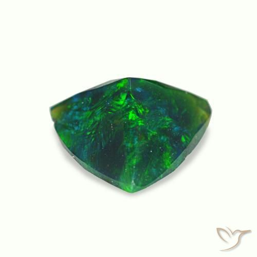 Opala negra multicolorido natural 0,42ct, trillion, opaco
