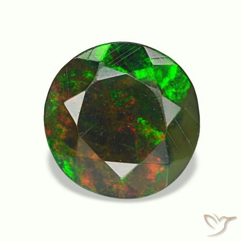 0.95ct multicolorido opala negra, redondo, opaco