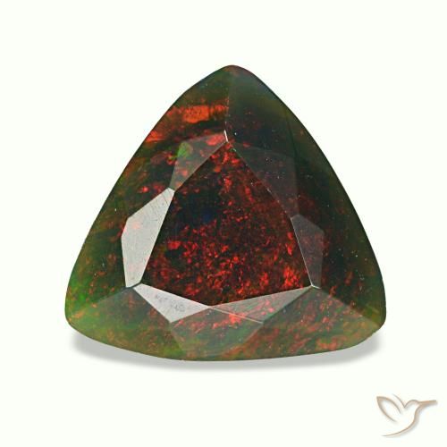 Opala negra multicolorido natural 1,27ct, trillion, opaco