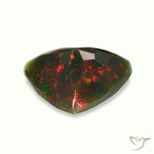 Opala negra multicolorido natural 1,27ct, trillion, opaco