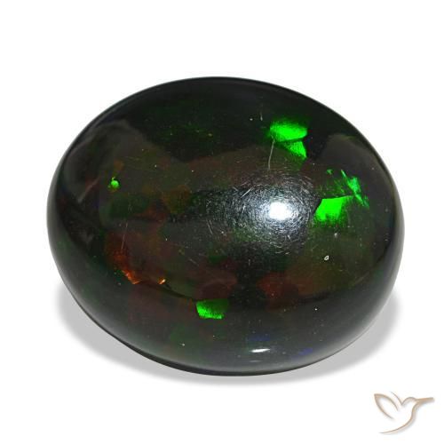 Opala negra multicolorido natural 14,55ct, corte oval, opaco
