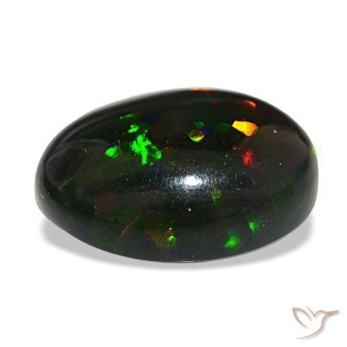 Opala negra multicolorido natural 14,55ct, corte oval, opaco