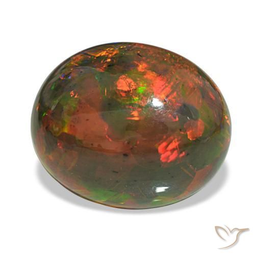 Opala negra multicolorido natural 10,13ct, corte oval, opaco