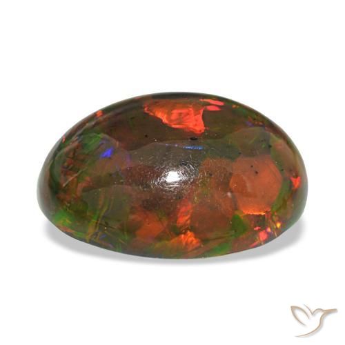 Opala negra multicolorido natural 10,13ct, corte oval, opaco