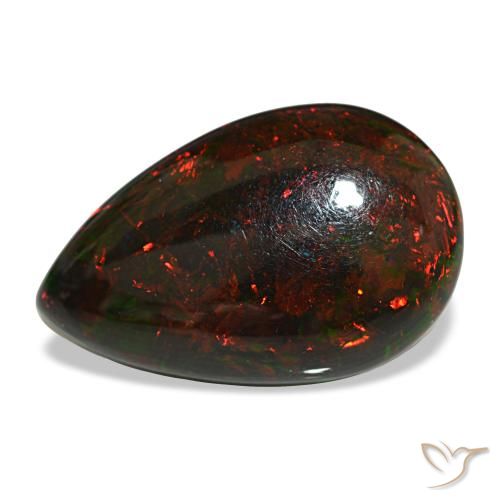 9.50ct multicolorido opala negra, formato de pêra, opaco