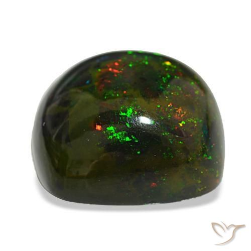 Opala negra multicolorido natural 20,02ct, almofada cortada, opaco