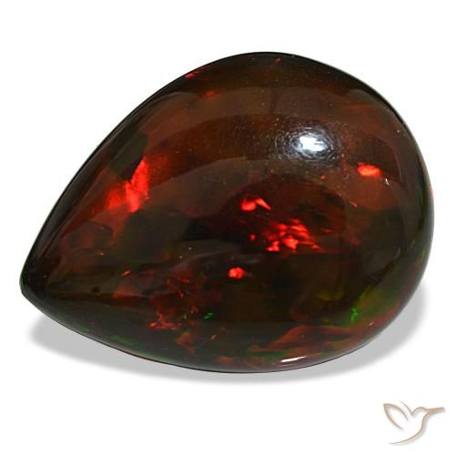 19.33ct multicolorido opala negra, formato de pêra, opaco