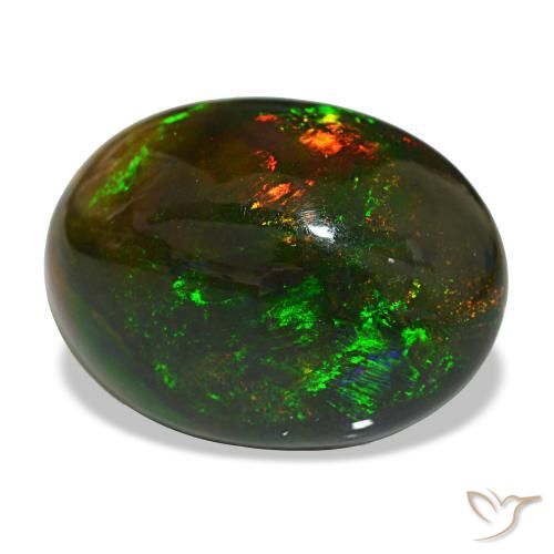 Opala negra multicolorido natural 13,97ct, corte oval, opaco