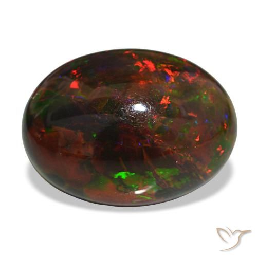 Opala negra multicolorido natural 10,81ct, corte oval, opaco