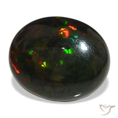 Opala negra multicolorido natural 10,08ct, corte oval, opaco