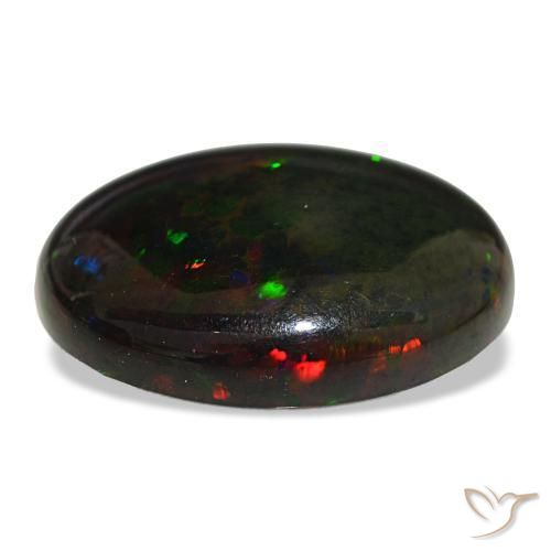 Opala negra multicolorido natural 10,08ct, corte oval, opaco