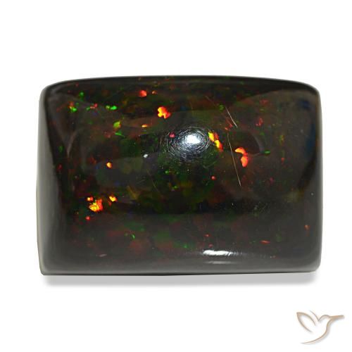 Opala negra multicolorido natural 29,90ct, baguete, opaco
