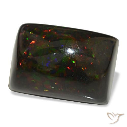 Opala negra multicolorido natural 29,90ct, baguete, opaco