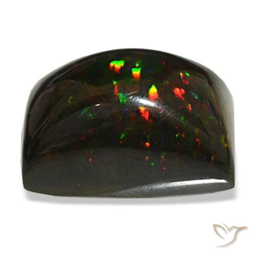 Opala negra multicolorido natural 29,90ct, baguete, opaco
