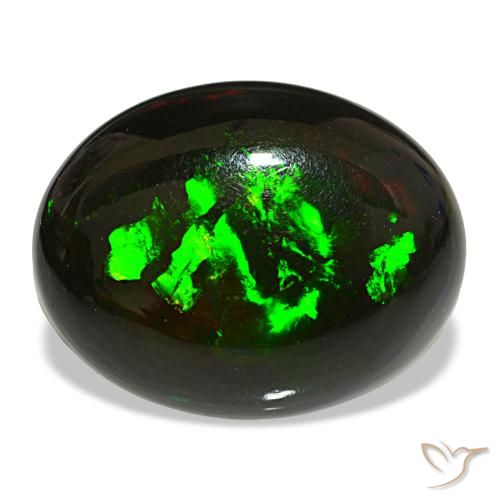 Opala negra multicolorido natural 16,22ct, corte oval, opaco
