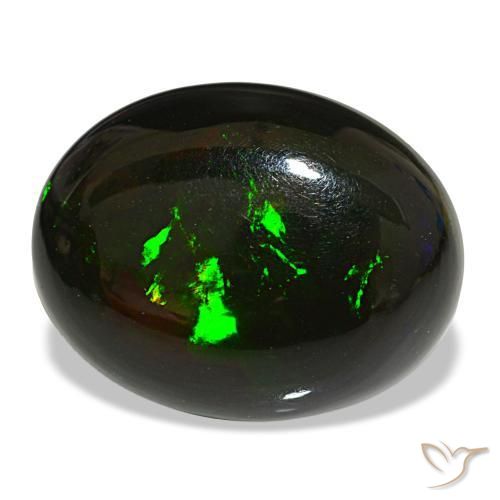 Opala negra multicolorido natural 16,22ct, corte oval, opaco