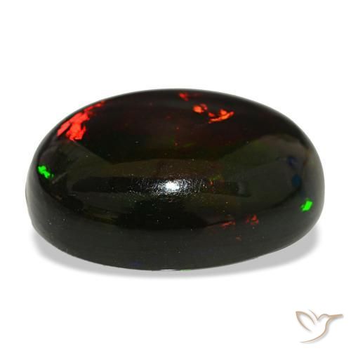 Opala negra multicolorido natural 16,22ct, corte oval, opaco