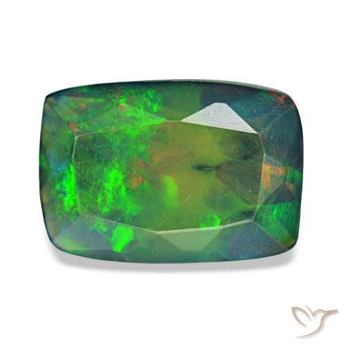 1.36ct multicolorido opala negra, almofada, translúcido