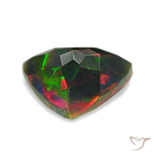 Opala negra multicolorido natural 1,40ct, trillion, opaco
