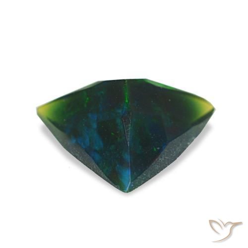 Opala negra multicolorido natural 0,61ct, trillion, opaco
