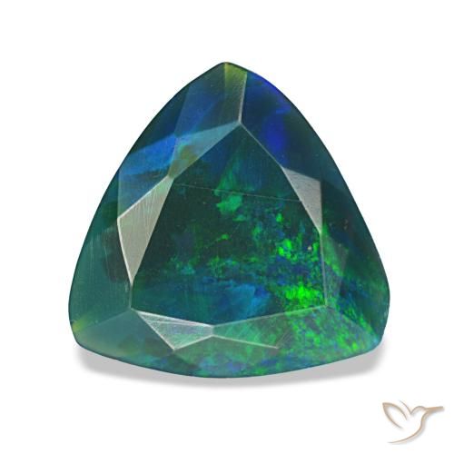Opala negra multicolorido natural 1,18ct, trillion, opaco
